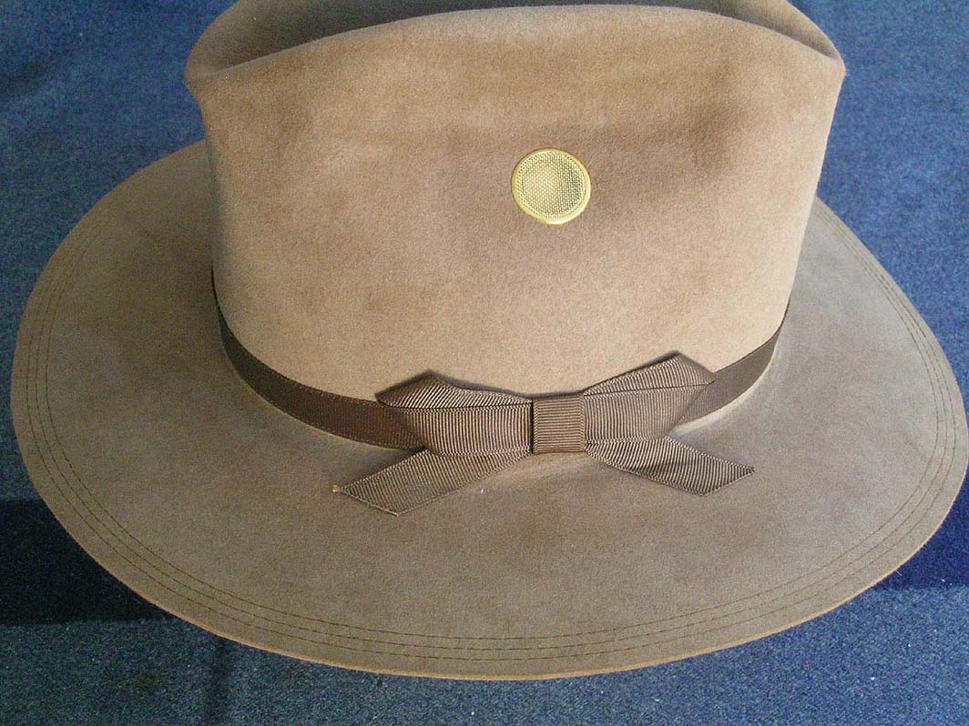 1899 Campaign Hat - EA fur felt repro- detail